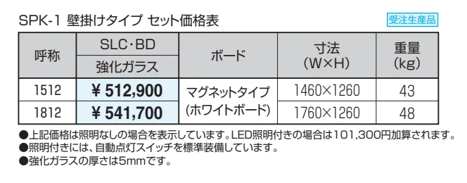 ユニット掲示板 SPK-1型 (壁掛けタイプ／H12) 【2022年版】_価格_1