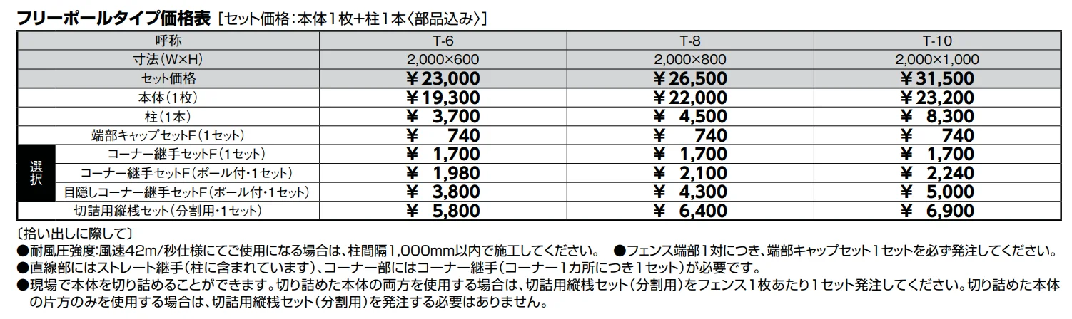フェンスAB YR2型(横格子②)【2022年版】_価格_1