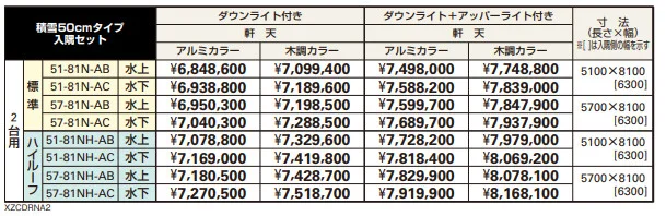 エクスティアラ ルーフ 積雪50㎝タイプ 入隅セット（アプローチ+2台用） 【2022年版】_価格_1
