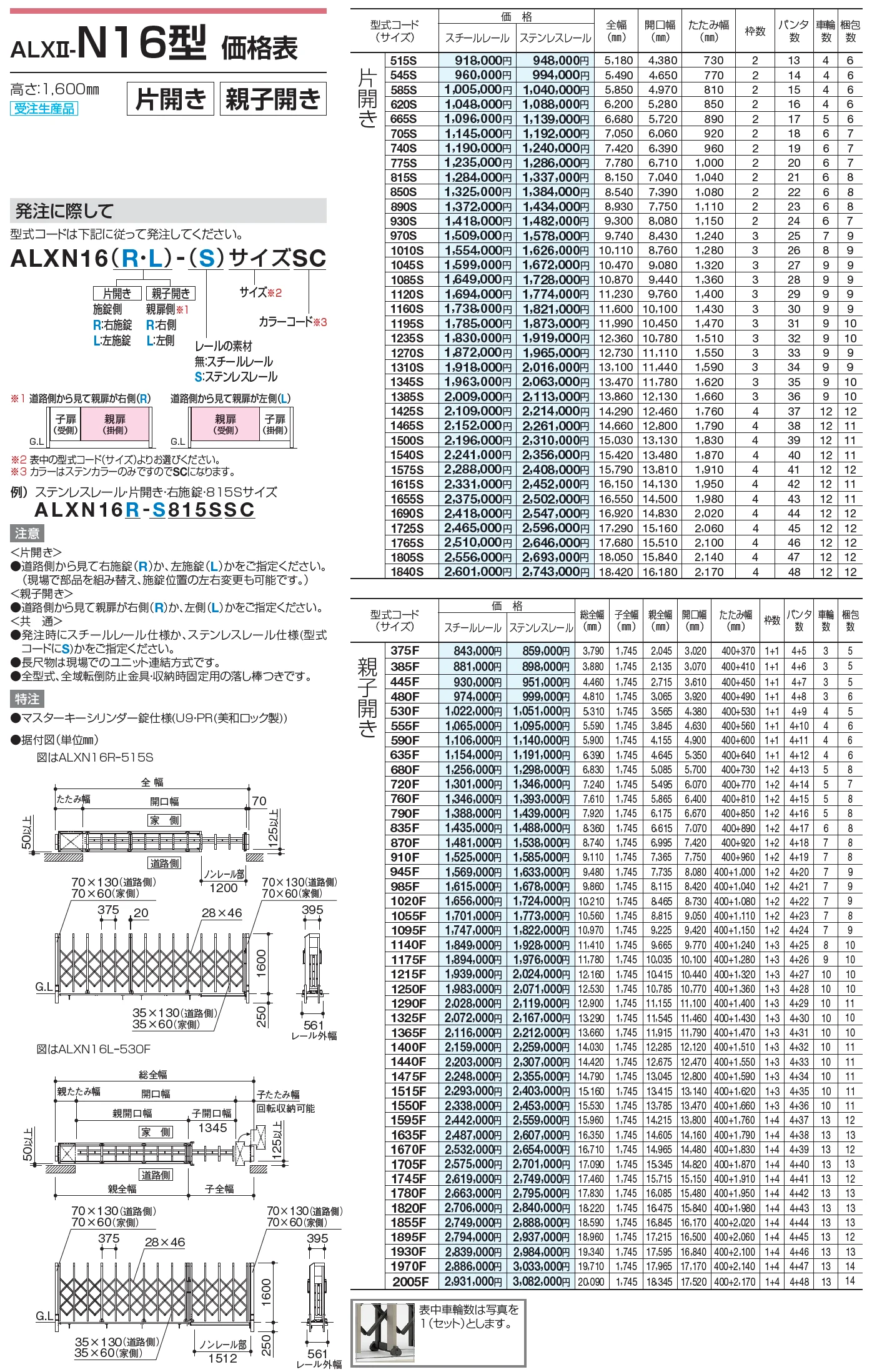 ALXⅡ-N 10型/12型/14型/16型/18型【2023年版】_価格_4