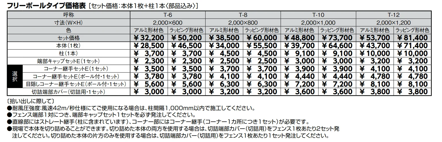 フェンスAB YS2型(横スリット②)【2022年版】_価格_1