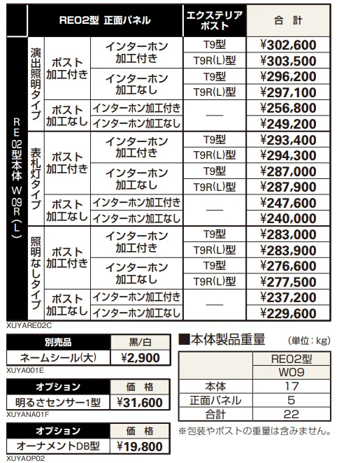 ルシアス ウォールRE02型 【2022年版】_価格_1