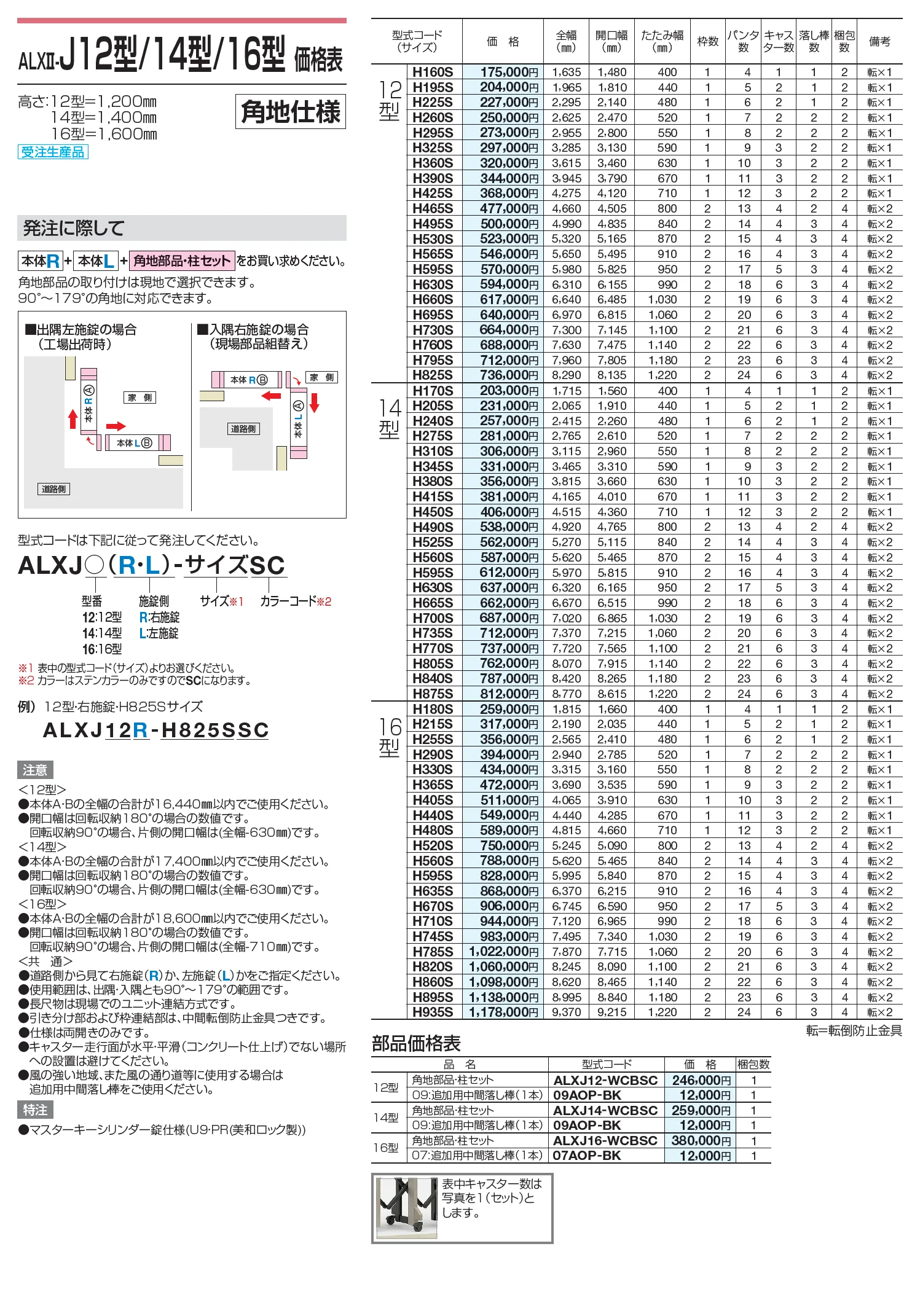 ALXⅡ-J 10型/12型/14型/16型/18型【2023年版】_価格_9