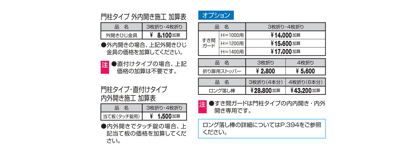折り扉一覧 レジリアY1型【2022年版】_価格_1