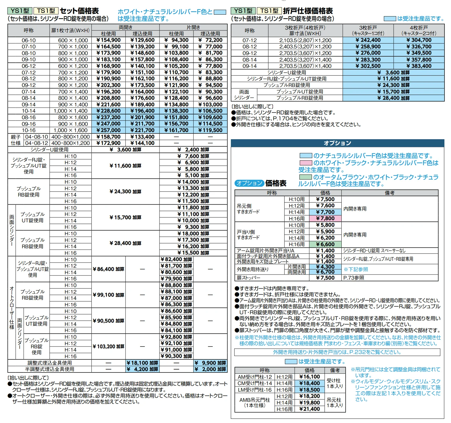 開き門扉AB YS1型【2022年版】_価格_1