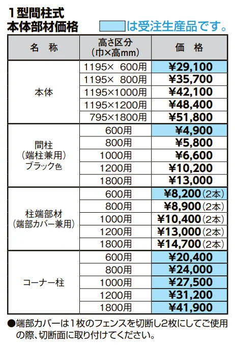 ［間柱式］木樹脂フェンス 1型 [ラチス]【2023年版】_価格_1