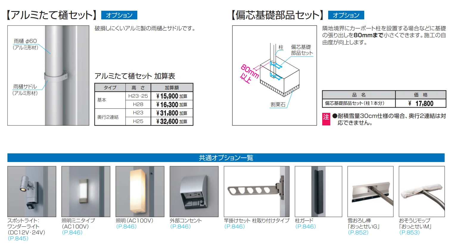 スカイリード 片側支持タイプ（耐積雪量30cm仕様：基本・奥行連結）【2022年版】_価格_3