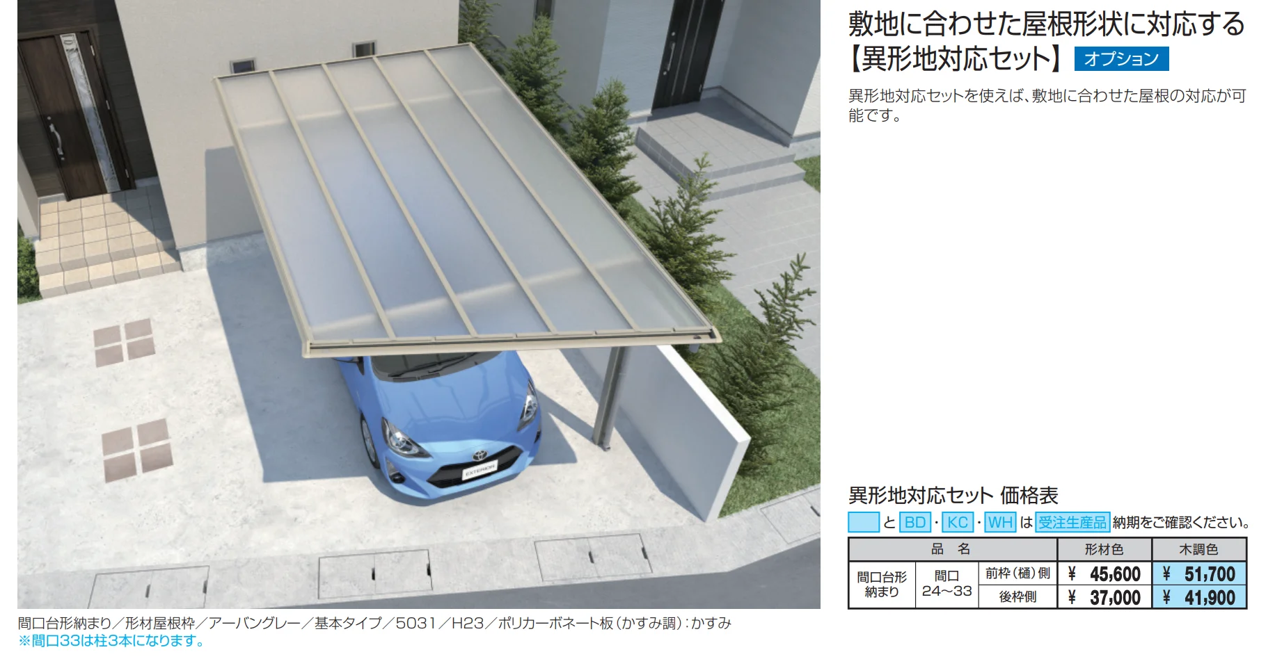 スカイリード 片側支持タイプ（耐積雪量30cm仕様：基本・奥行連結）【2022年版】_価格_1