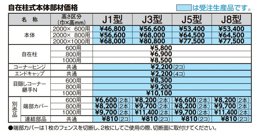 自在柱式Jシリーズ J5型[密ラチス]【2022年版】_価格_1