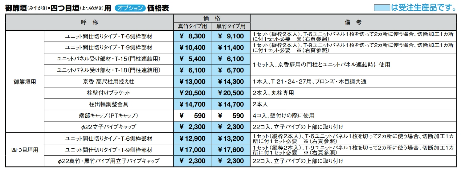 京香・四つ目垣ユニット型【2022年版】_価格_3