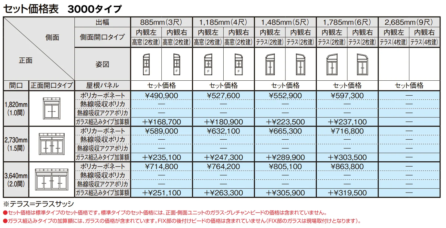 サニージュ R型 土間納まり 関東間【2022年版】_価格_3