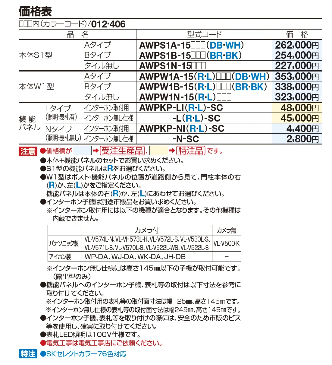 アートウォール門柱 S1型【2023年版】_価格_1