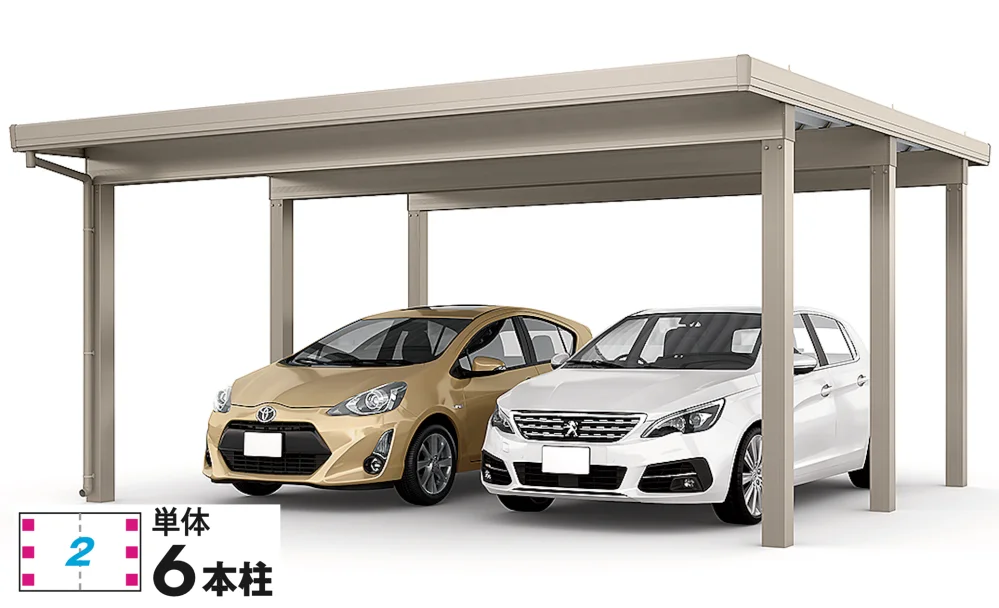 LIXILの「カーポートST 4500タイプ 2台用」のサブ画像1