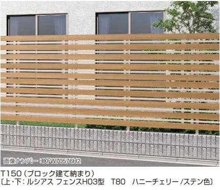 YKK APの「ルシアス フェンスH07型〈ブロック建て用〉2段支柱 【2022年版】」のサブ画像1