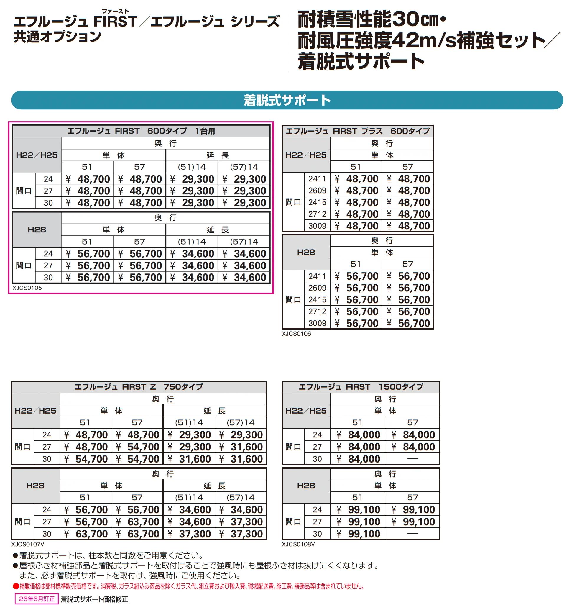 エフルージュ FIRST 600タイプ 1台用(奥行連結/M合掌/Y合掌)_価格_9