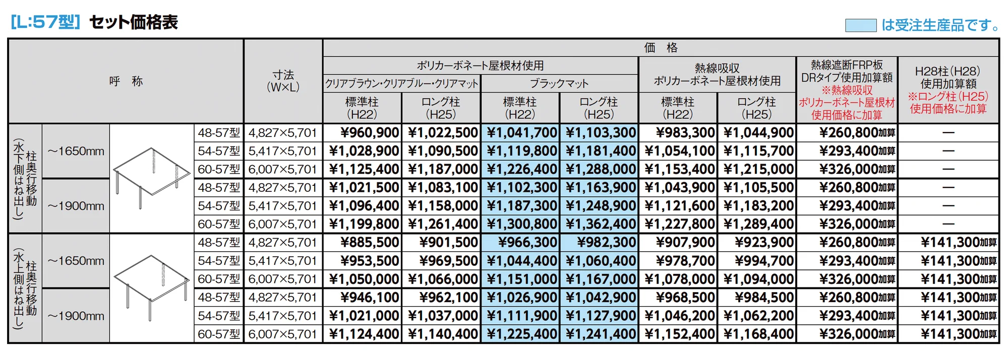 フーゴF 2台用 柱奥行移動_価格_3