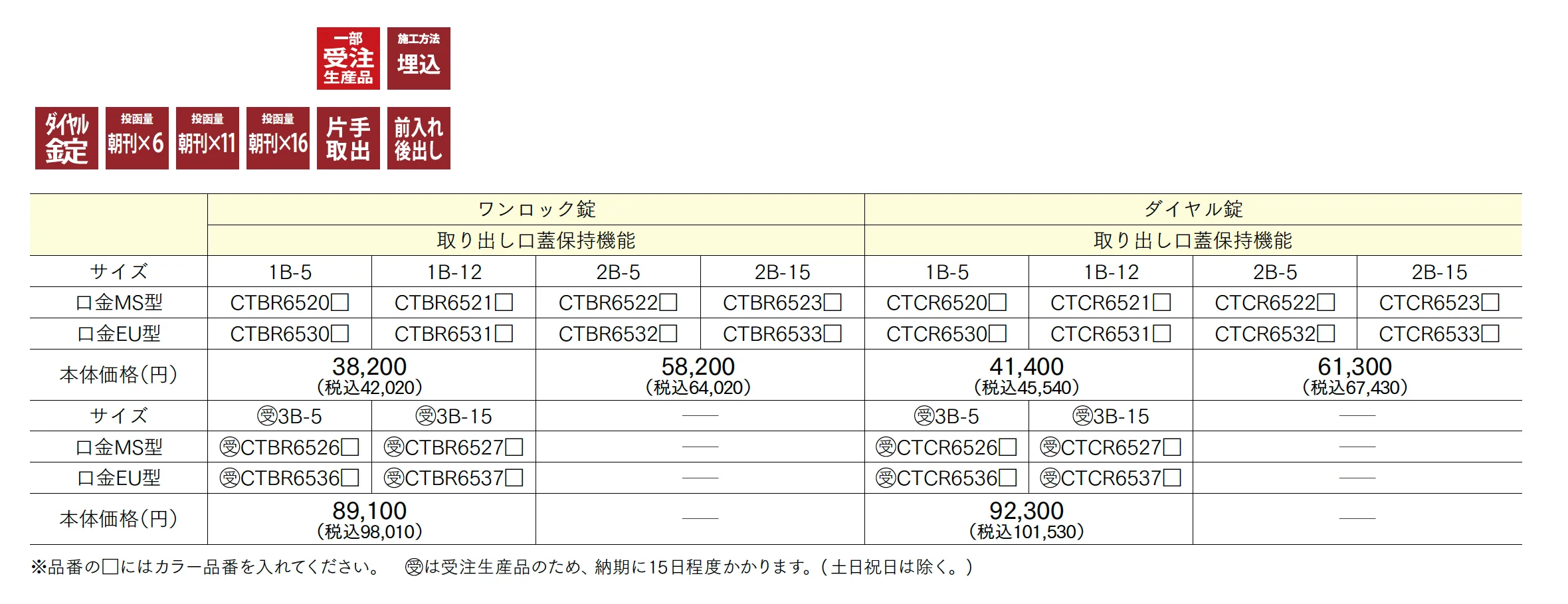 口金MS型 / 口金EU型_価格_1