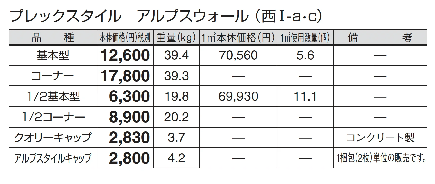 プレックスタイル アルプスウォール_価格_3