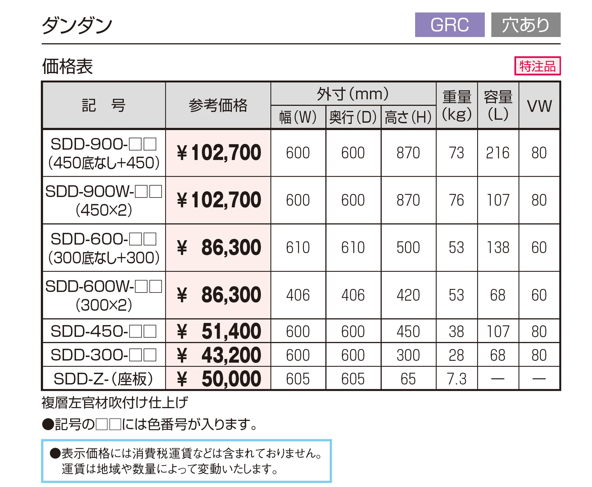 プランター ダンダン (GRC 穴あり)_価格_1
