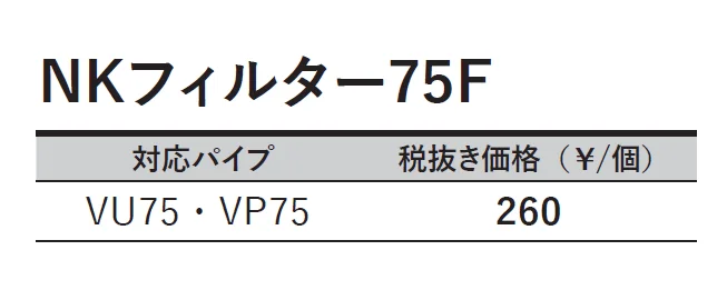 NKフィルター75F【2024年版】_価格_1