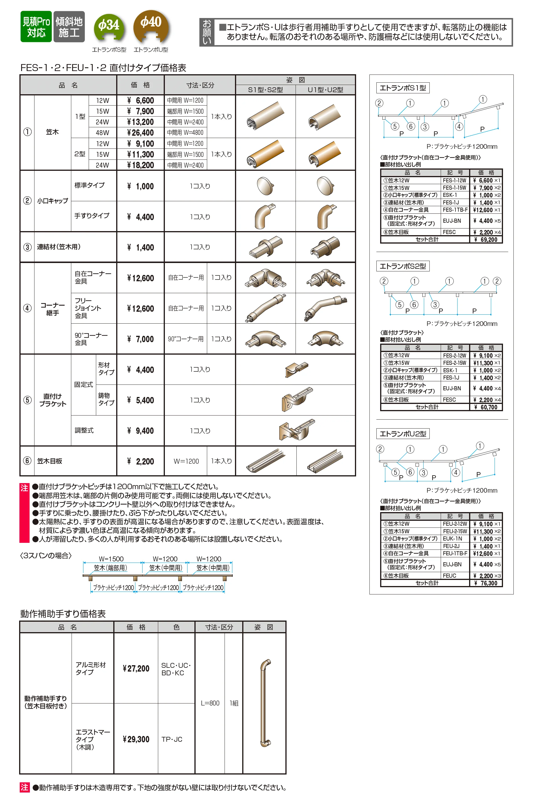 エトランポS1型直付けタイプ・動作補助手すり_価格_1