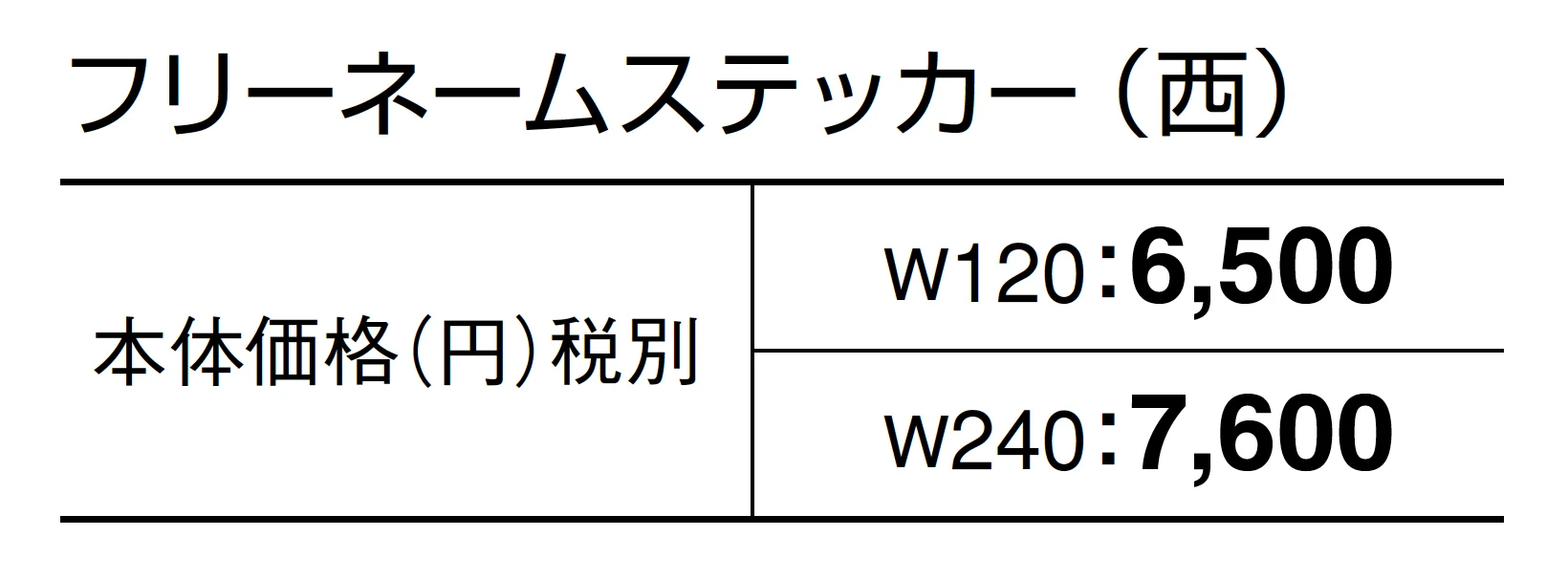 フリーネームステッカー【2025年版】_価格_2