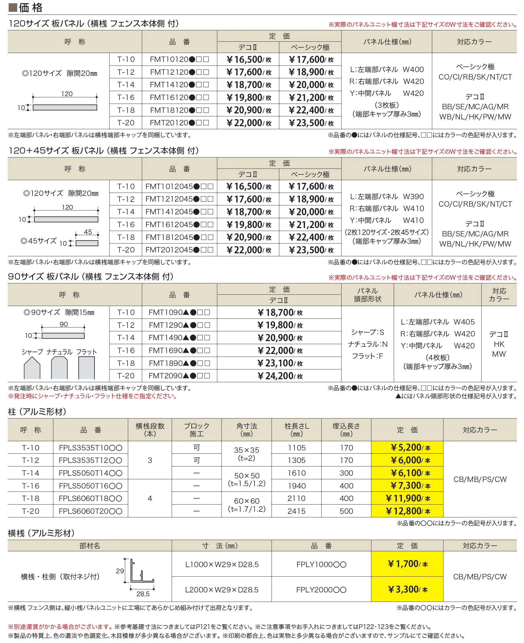柱1mピッチ タテイタスタイル_価格_1