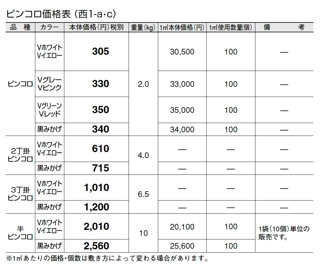 ピンコロ/2・3丁掛ピンコロ【2024年版】_価格_3