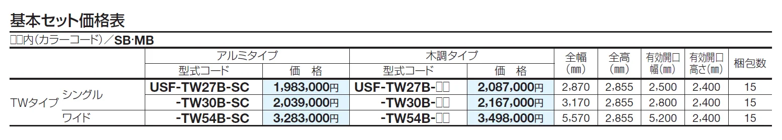 USファサードユニットシャッター TWタイプ(USファサード仕様)【2024年版】_価格_1