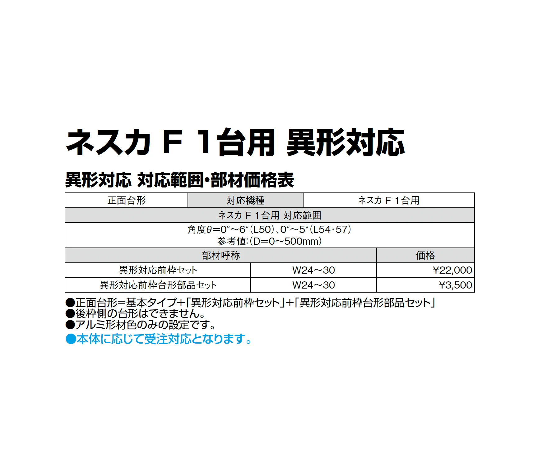 ネスカF 1台用_価格_5