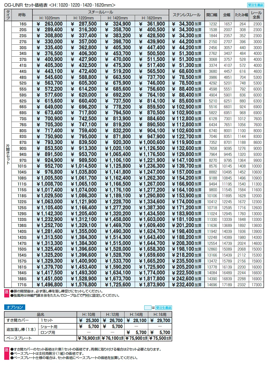 アルテンダUN型 レールタイプ_価格_1