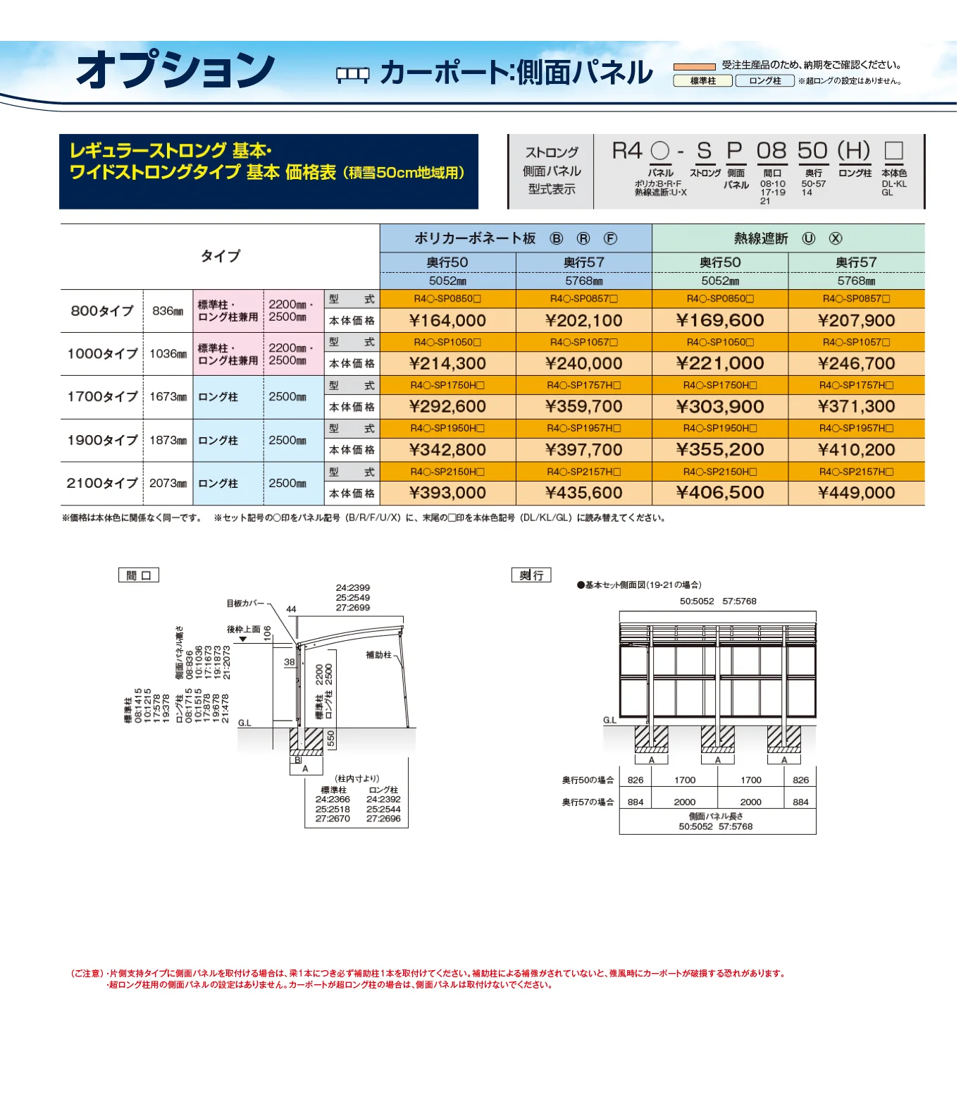 リアルポートⅣ レギュラーストロングタイプ カーポート:基本(1台用)【2025年版】_価格_2