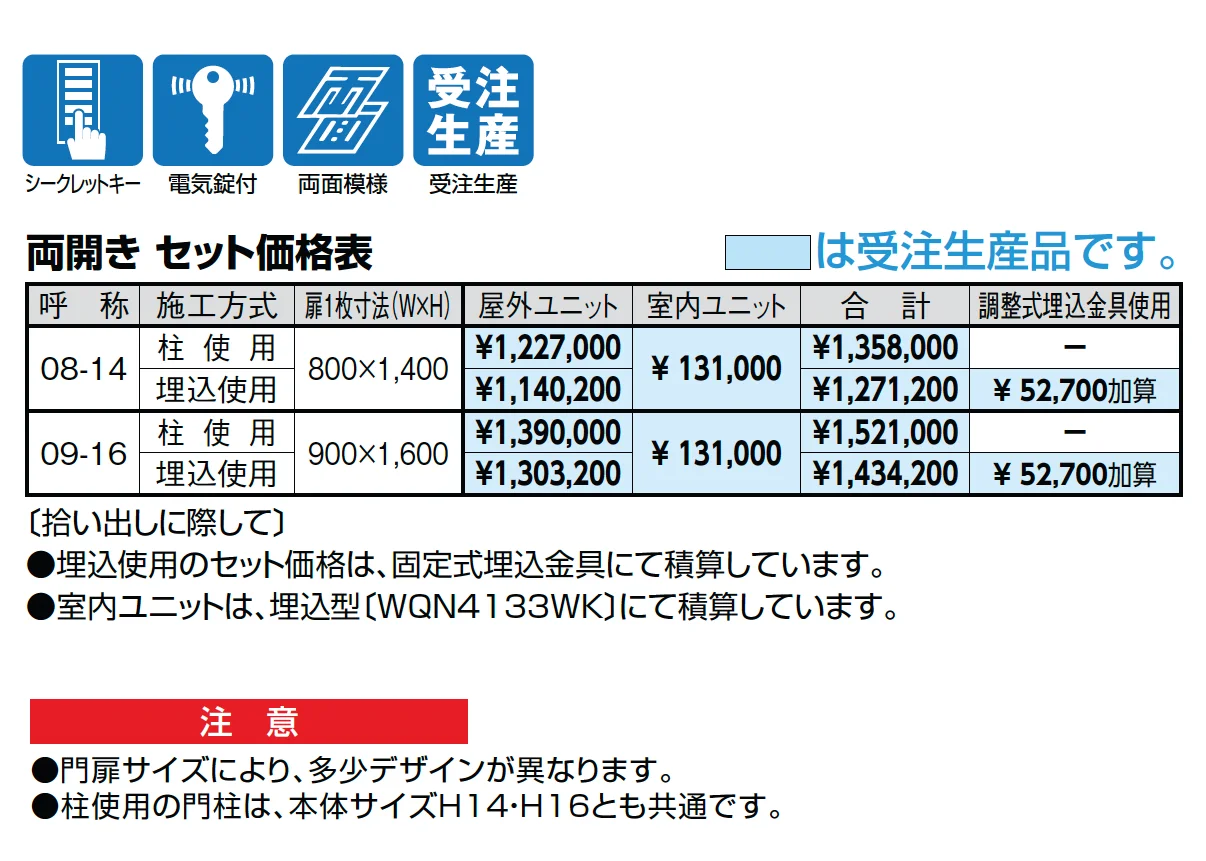 ブロンジェ 2線式電気錠内蔵【2025年版】_価格_1