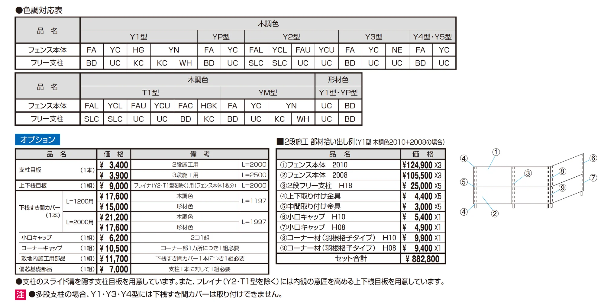 2段フリー支柱【60角支柱】フレイナ_価格_2