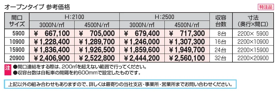 折板サイクルポート オープンタイプ【2024年版】_価格_1