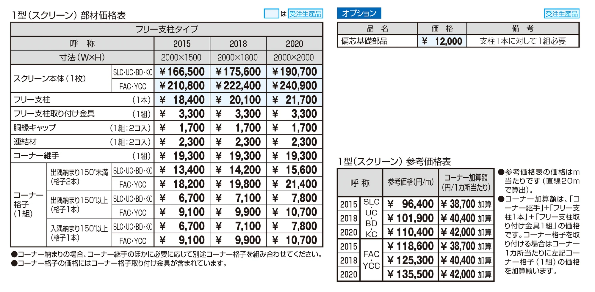 フレジスタ1型 スクリーン たて格子タイプ(P=71.5)_価格_1