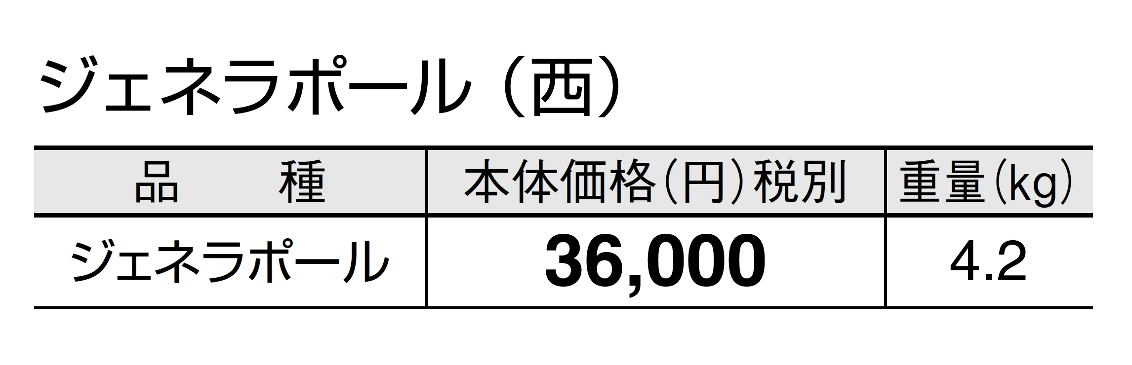 ジェネラポール_価格_2
