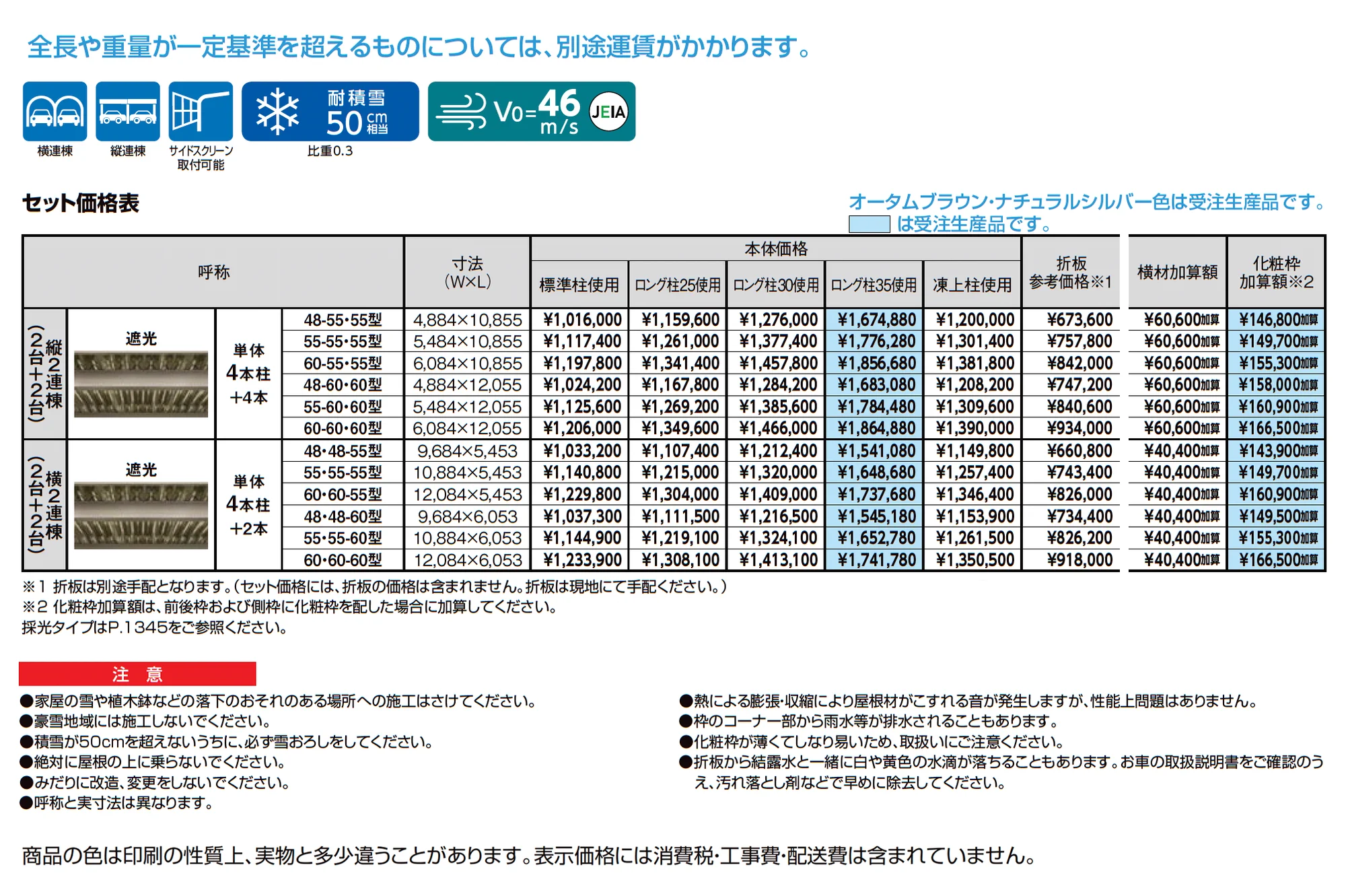 カーポートSW 1500タイプ 4台用_価格_1