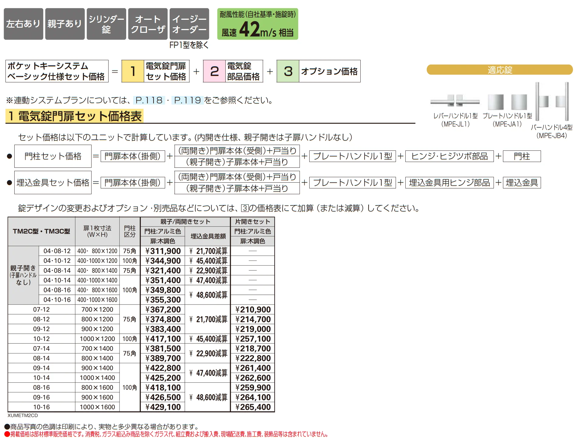 〔ポケットキーシステム〕電気錠付 ルシアス 門扉 TM2C型_価格_1