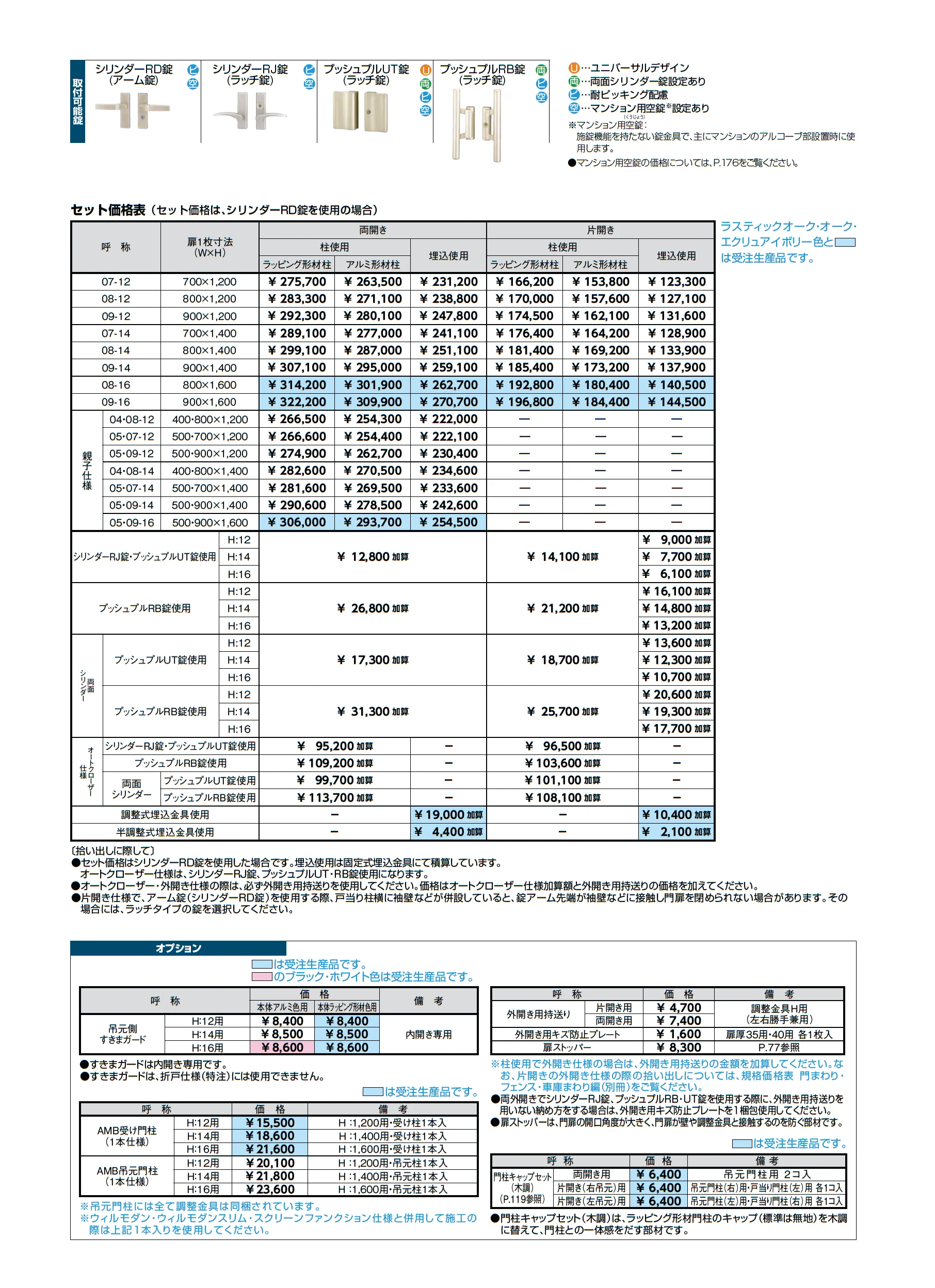 開き門扉AA YS1型(木調)_価格_2