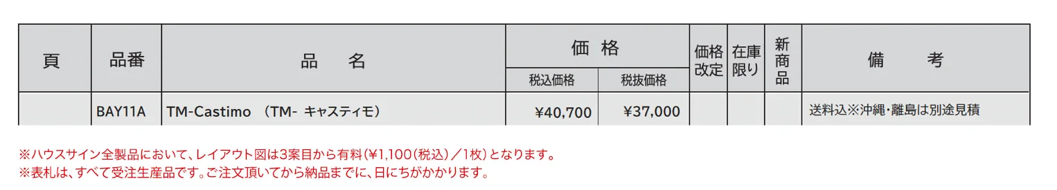 ハウスサイン TM-キャスティモ_価格_1