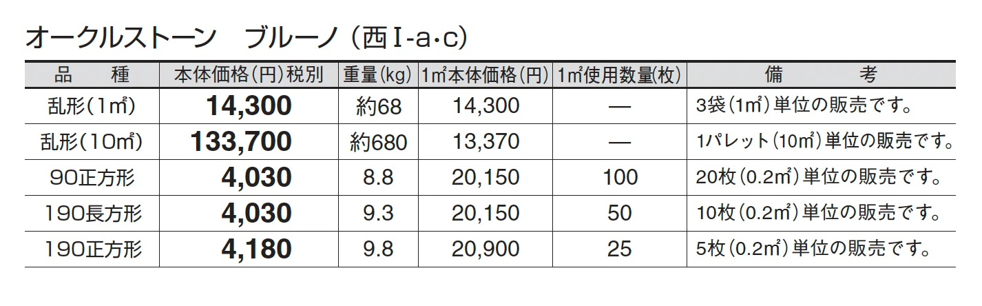 オークルストーン ブルーノ_価格_3