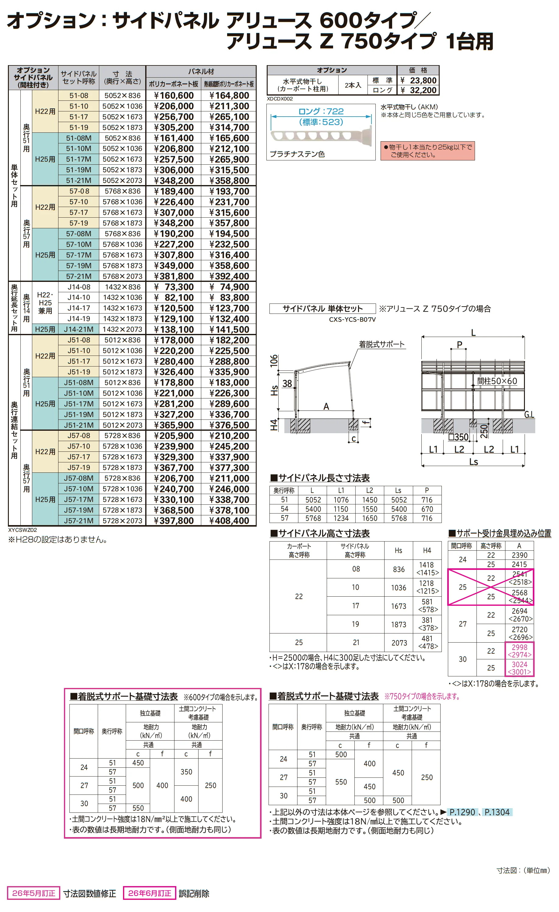 アリュースZ 750タイプ 1台用(奥行連結/M合掌/Y合掌)_価格_3