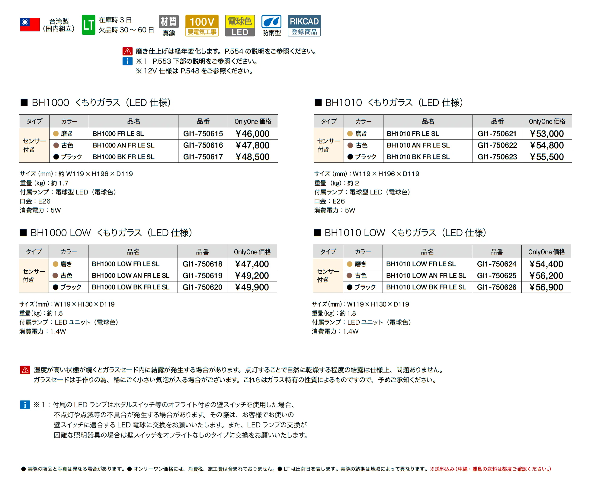 真鍮製ポーチライト(センサー付き) 100V仕様_価格_1