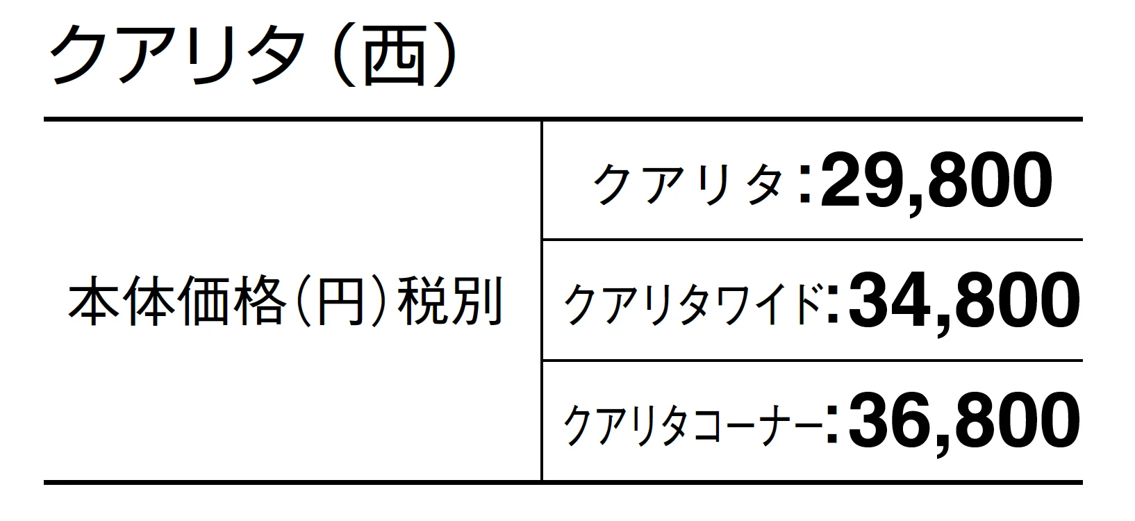 クアリタ/クアリタワイド/クアリタコーナー【2025年版】_価格_2