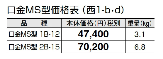 口金MS型【2024年版】_価格_4