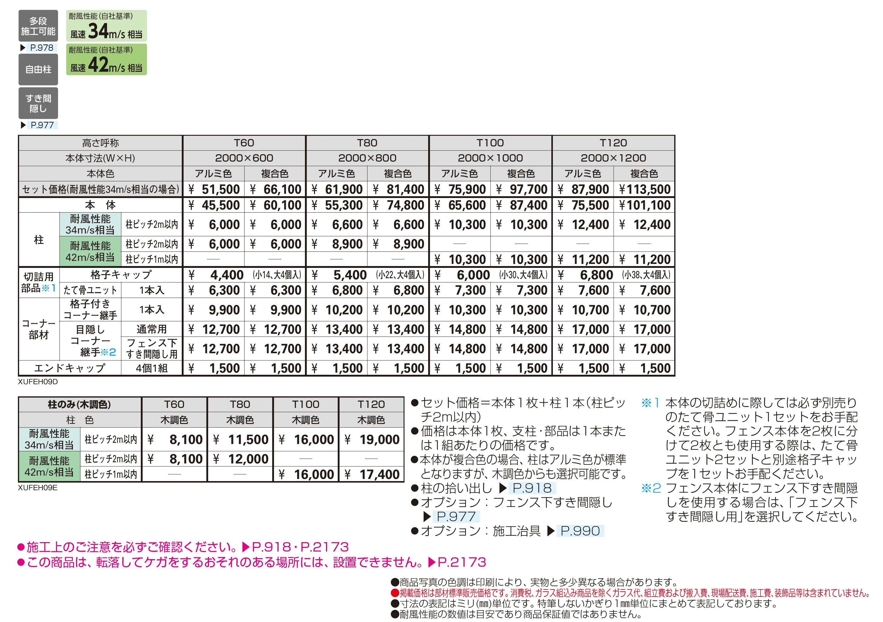 ルシアス フェンス H09型_価格_1
