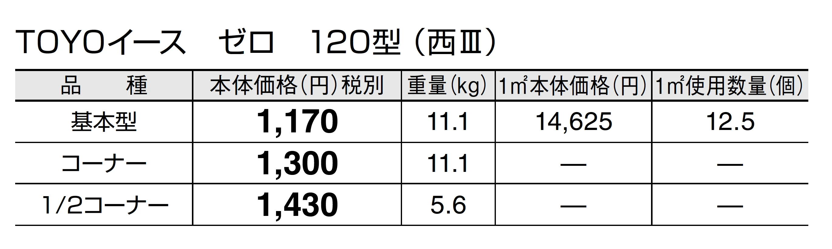 トーヨーイース ゼロ【九州・西中国】_価格_1