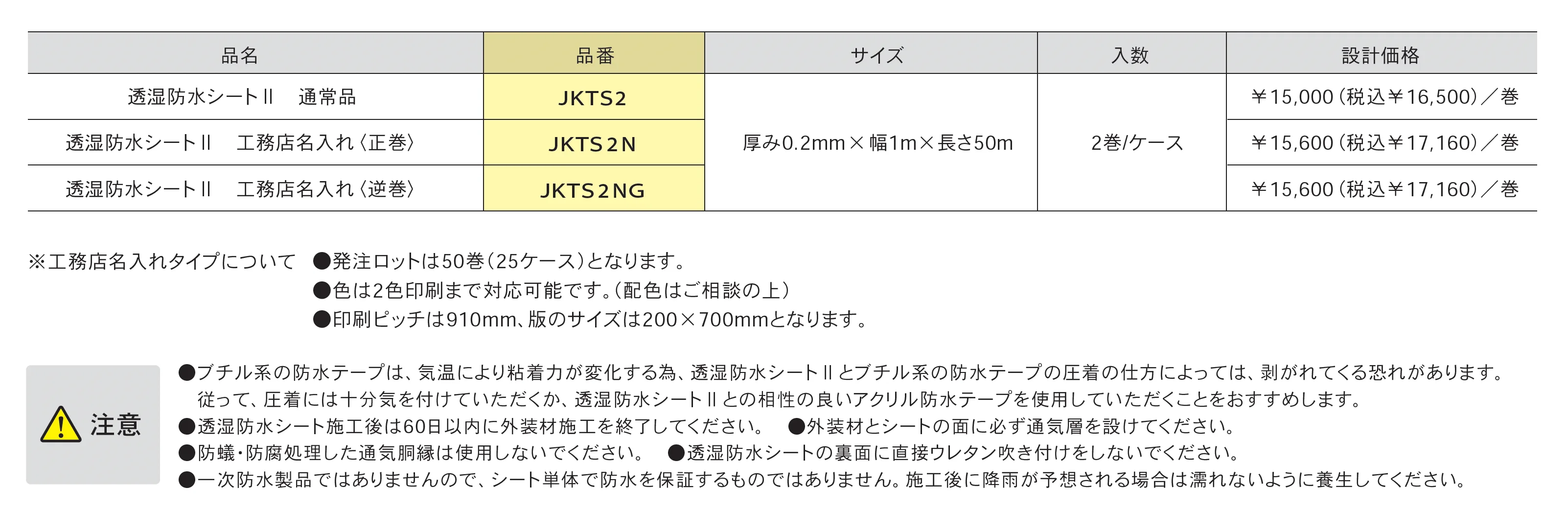 透湿防水シートⅡ_価格_1