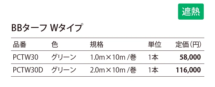BB ターフ Wタイプ_価格_1